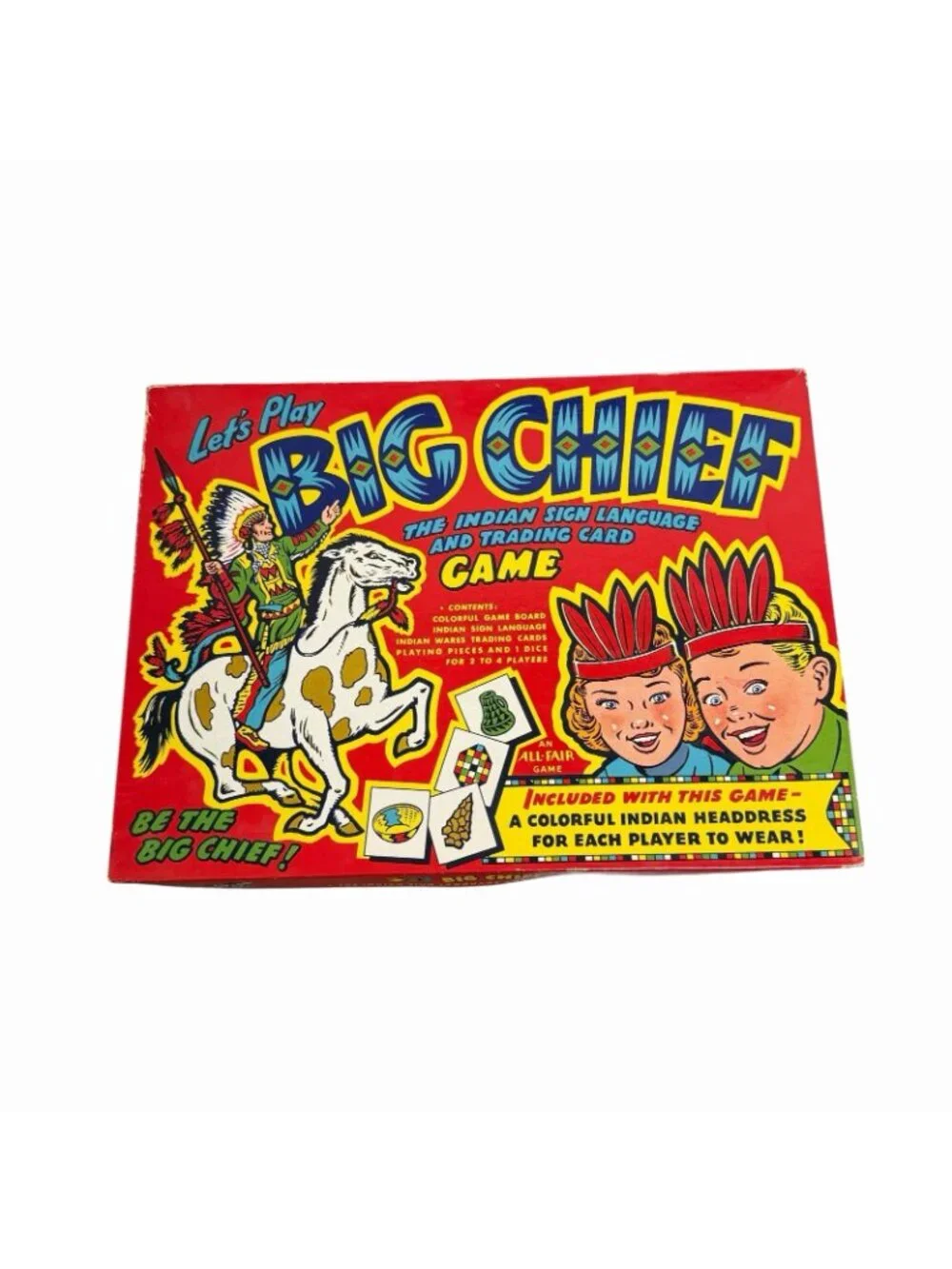 Vintage Let’s Play Big Chief Board Game Indian Sign Language- Complete!